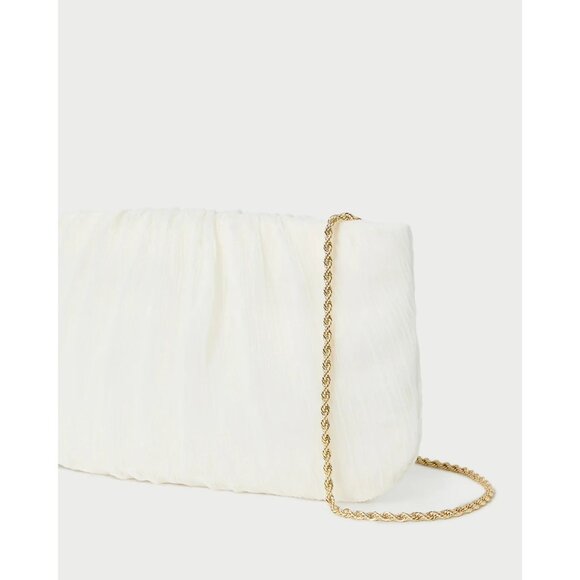 Loeffler Randall Brit Flat Pleated Pouch in Pearl New Womens Clutch Shoulder - Picture 11 of 15
